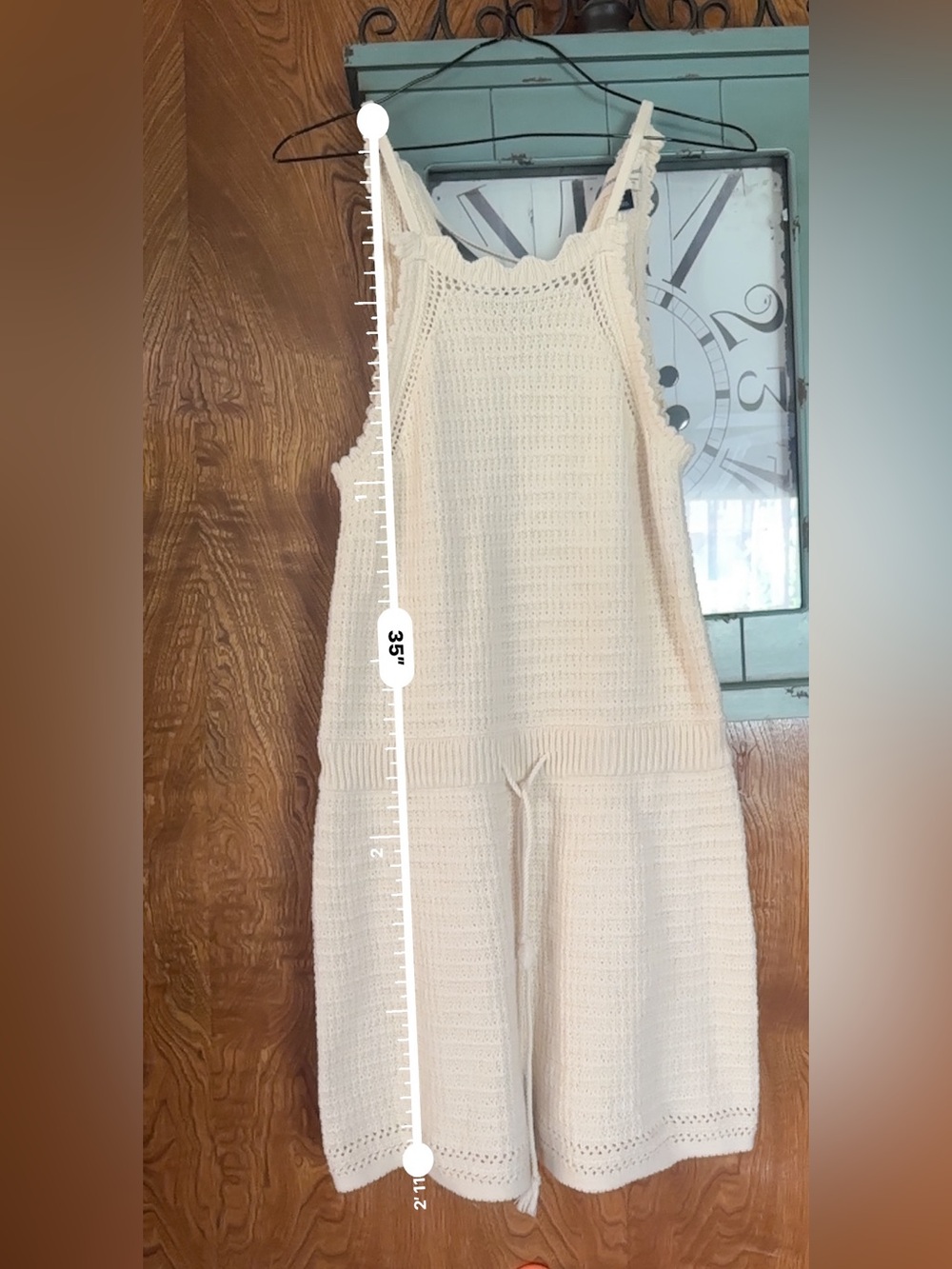 Universal Thread Cream Crochet Knit Jumpsuit Romper - Picture 5 of 5